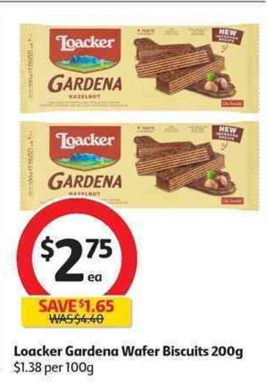 Loacker Gardena Wafer Biscuits 200g offer at Coles