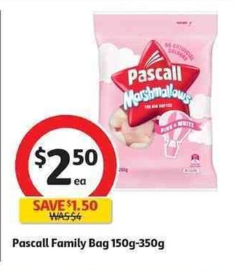 Coles Pascall Family Bag 150g-350g offer