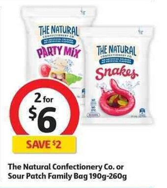 Coles The Natural Confectionery Co. or Sour Patch Family Bag 190g-260g offer