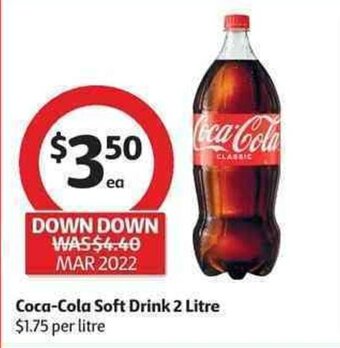 Coles Coca-Cola Soft Drink 2 Litre offer