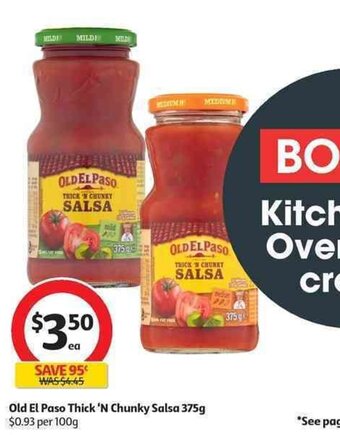 Coles Old El Paso Thick 'N Chunky Salsa 375g offer