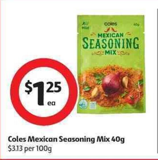Mexican Seasoning Mix 40g offer at Coles