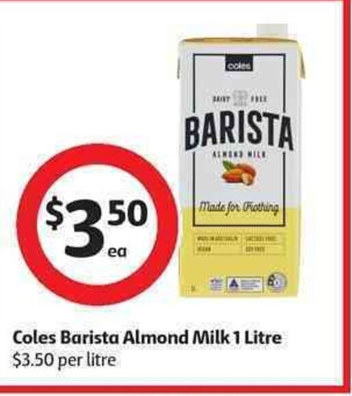 Barista Almond Milk 1 Litre offer at Coles
