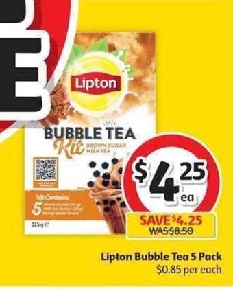 Coles Lipton Bubble Tea 5 Pack offer