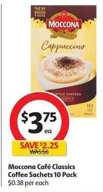 Coles Moccona Cafe Classics Coffee Sachets 10 Pack offer