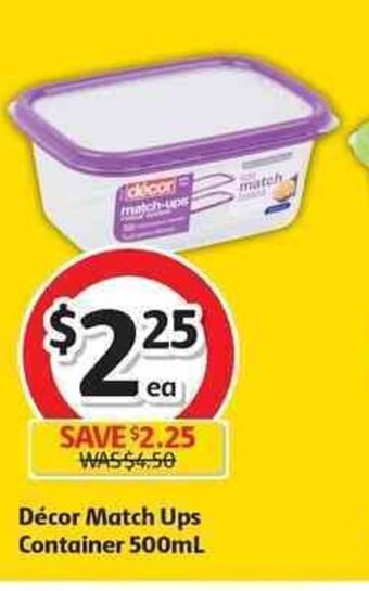 Coles Decor Match Ups Container 500mL offer