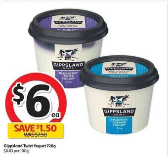 Coles Gippsland Twist Yogurt 720g offer