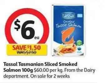 Coles Tassal Tasmanian Sliced Smoked Salmon 100g offer