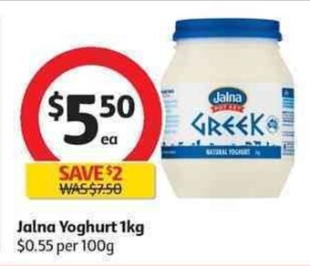 Coles Jalna Yoghurt 1kg offer
