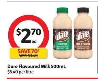 Coles Dare Flavoured Milk 500mL offer
