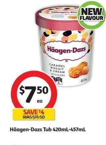 Coles Haagen-Dazs Tub 420mL-457mL offer