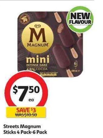 Coles Streets Magnum Sticks 4 Pack-6 Pack offer