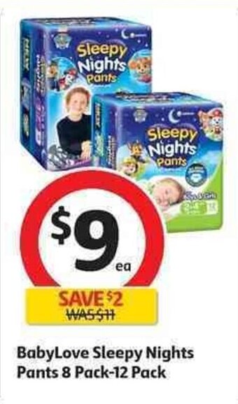 Coles BabyLove Sleepy Nights Pants 8 Pack-12 Pack offer