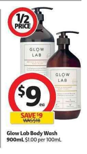 Coles Glow Lab Body Wash 900mL offer