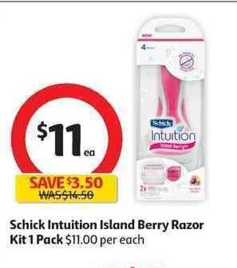 Coles Schick Intuition Island Berry Razor Kit 1 Pack offer