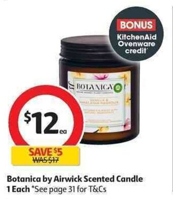Coles Botanica by Airwick Scented Candle 1 Each offer