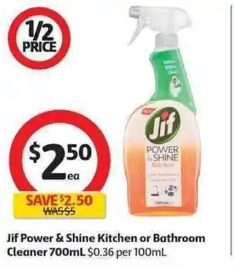 Jif Power & Shine Kitchen or Bathroom Cleaner 700ml
