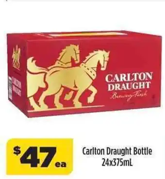 Carlton Draught Bottle 24x375mL