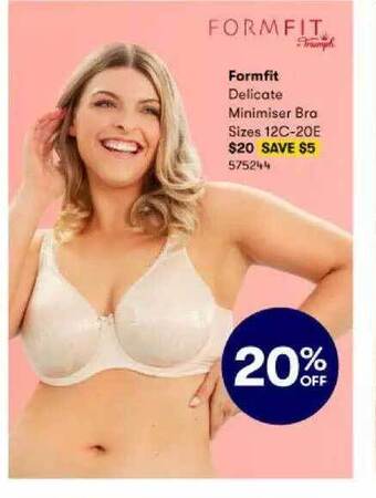 BIG W Formfit Delicate Minimiser Bra offer