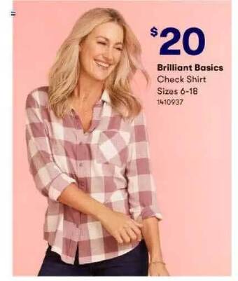 BIG W Brilliant Basics Check Shirt offer