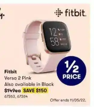 BIG W Fitbit Versa 2 Pink offer