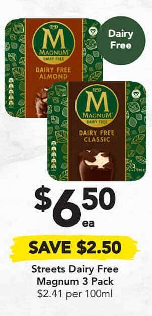 Drakes Streets Dairy Free Magnum 3 Pack offer
