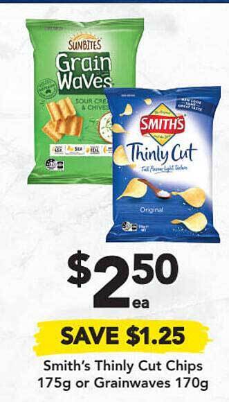 Drakes Smith's Thinly Cut Chips Or Grainwaves offer