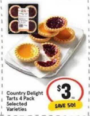 IGA Country Delight Tarts 4 Pack offer