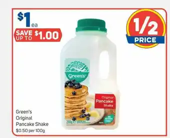 Foodland Green's Original Pancake Shake offer