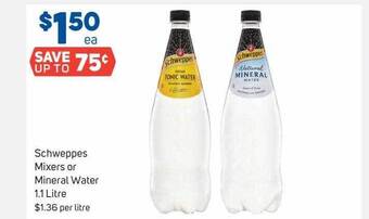 Foodland Schweppes Mixers Or Mineral Water offer