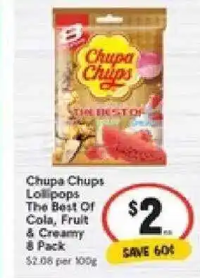 IGA Chupa Chups Lollipops The Best Of Cola Fruit & Creamy offer