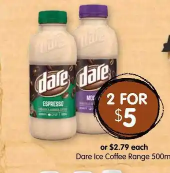 Spudshed Dare Ice Coffee Range offer