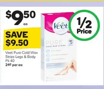 Woolworths Veet Pure Cold Wax Strips Legs & Body offer