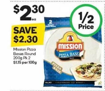 Woolworths Mission Pizza Bases Round offer
