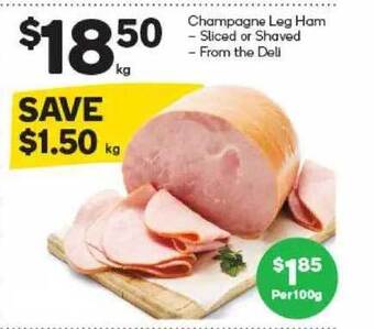 Woolworths Champagne Leg Ham offer
