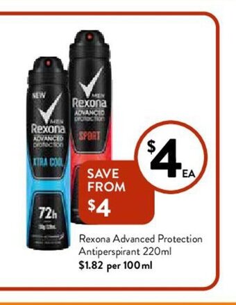 Foodworks Rexona Advanced Protection Antiperspirant 220ml offer