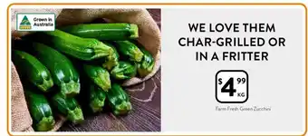 Foodworks Farm Fresh Green Zucchini offer