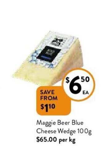 Foodworks Maggie Beer Blue Cheese Wedge 100g offer