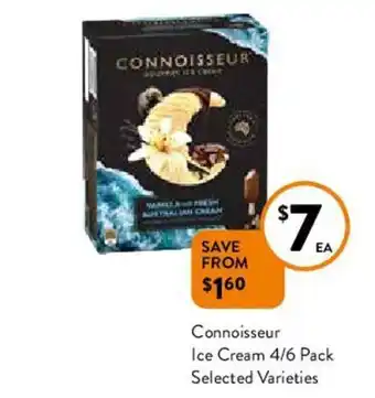 Foodworks Connoisseur Ice Pack Cream 4/6 Pack Selected Varieties offer