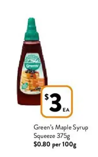 Green's Maple Squeeze 375g