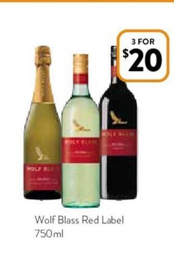 Foodworks Wolf Blass Red Label 750ml offer