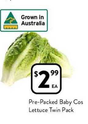 Foodworks Pre-packed Baby Cos Lettuce Twin Pack offer