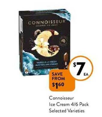 Foodworks Connoisseur Ice Cream 4-6 Pack offer