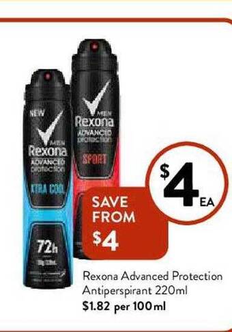 Foodworks Rexona Advanced Protection Antiperspirant 220ml offer