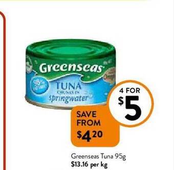 Foodworks Greenseas Tuna offer