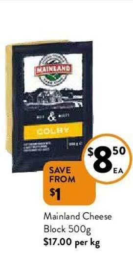 Foodworks Mainland Cheese Block offer