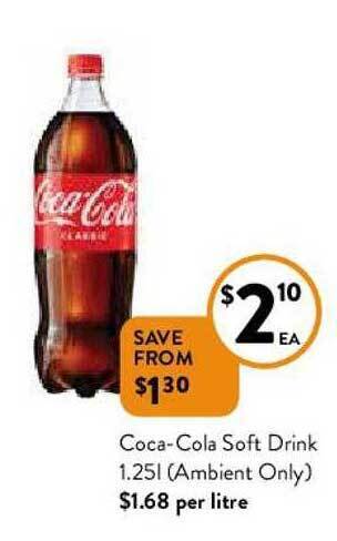 Foodworks Coca-cola Soft Drink 1.25l offer