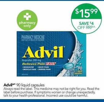 Terry White Advil 90 Liquid Capsules offer