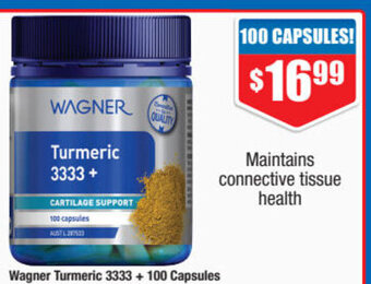 ePharmacy Wagner Turmeric 3333+100 Capsules offer
