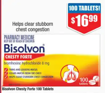 ePharmacy Bisolvon Chesty Forte 100 Tablets offer